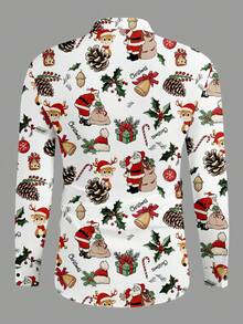 Manfinity Joysei Camisa de manga larga de Feliz Navidad para hombre, adecuada para reuniones familiares, regalo para amigo/esposo