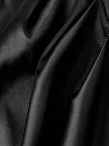 SHEIN MOD Váy dài đến giữa lưng bằng vải satin đen dành cho nữ - màu đen - Xem 6