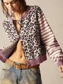 Bohemela 女士豹纹长袖开衫 - 彩色 - 查看 5