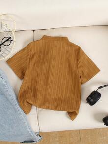 Sparklyn 幼儿男童纯色简约休闲短袖衬衫