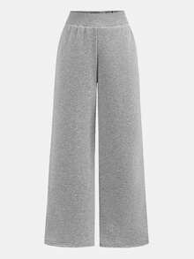 SHEIN Pantalon large taille basse de couleur unie pour préadolescentes