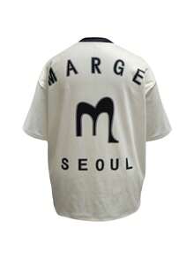 Plus Size Women Color Block V-Neck Letter & Number Print Casual T-Shirt For Summer - Multicolor - View 2