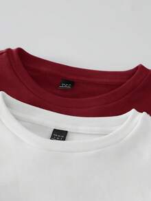 SHEIN BASICS 两件装纯色针织圆领长袖修身短款T恤，女士款，升级保暖面料，带保暖内衬但不臃肿，基础款弹力百搭秋冬女装上衣