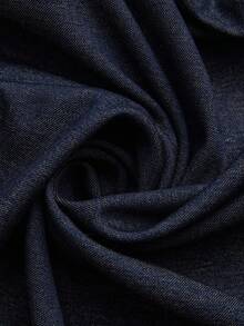 Zelara Plus Size Women's Casual Autumn Loose Solid Color Long Sleeve Single-Breasted Jacket,Ribbed Texture Shacket Western Wear Blue Jean Jacket Christmas - Navy Blue - View 9
