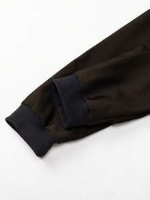 Manfinity Homme Chaqueta casual de manga larga con cremallera de unicolor para hombre - Café integral - Ver 5