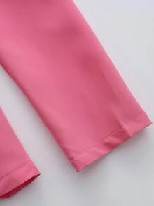 Franclia Bộ đồ vest màu hồng thanh lịch đính cườm sang trọng kiểu Pháp, áo cánh dài tay và quần dài, trang phục mùa thu cho nữ - Màu Hồng baby - Xem 5