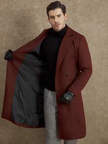 Core Aspect Áo khoác nam tay dài cài nút túi trơn màu, áo khoác đi chơi mùa thu, quà tặng cho bạn bè, chồng, bạn trai Áo khoác nam mùa thu Áo khoác nam màu nâu Áo khoác nam Áo khoác len nam - Đỏ - Xem 8