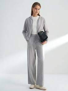 Airaco Light Gray Knit Casual Comfortable Sports Set - Grey - View 5