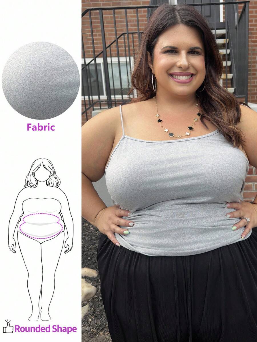 Enliva Jennifer_samantha_style 3pcs/Set Women Plus Size Ruched Side Slim Fit Casual Camisole Top, Suitable For Summer Back To School, For Apple Rounded Body Shape - Multicolor - View 1