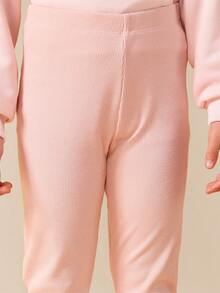 SUMWON Conjunto de Moletom com Capuz e Calça Jogger Feminino, Roupa Casual, Detalhe de Emblema em Fleece, Punhos Canelados - Rosa chiclete - Visão 5