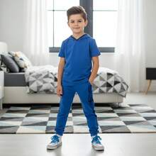 Pijama para Niño, Conjunto de Dos Piezas Suave y Cómodo, Ideal para Dormir o Descansar, Tela Transpirable y Ligera que Brinda Comodidad Durante Toda la Noche. - Azul - Ver 1
