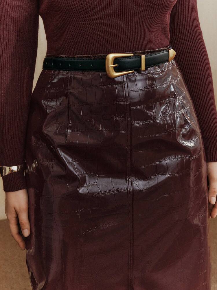 Elegant & Fashionable Plus Size Women Straight Skirt With Side Slit