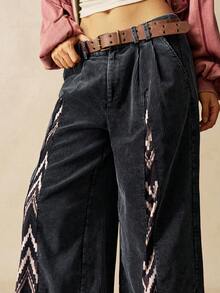 Bohemela Women's Casual Loose Knit Wide Leg Pants Boho - Black - View 3