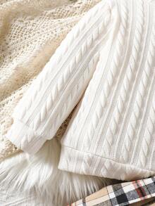 Elladie kids Young Girls Casual Horse Graphic Long Sleeve Round Neck Top Paired With Plaid Skirt Cute Outfit Set - Apricot - View 6