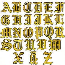 1/ 10/26 miếng vá thêu chữ cái viền đen, có thể ủi hoặc may lên quần áo, dùng để sửa chữa và trang trí đồ thủ công DIY, trang phục. - Xám - Xem 27