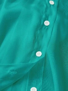 SHEIN Clasi Casual White Sheer Blouse With Bowknot