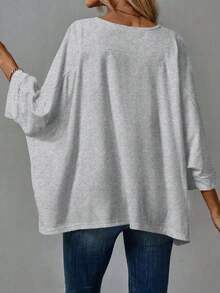 EMERY ROSE 休闲简约基础款女式T恤，适合秋冬季节，长袖上衣，宽松版型，女式衬衫两件装，大码上衣，休闲百搭 - 彩色 - 查看 6