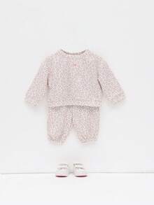 SUMWON Zestaw z kapturem i spodniami dresowymi w panterkę dla niemowląt, długi rękaw, swobodny strój - Wielokolorowe - Zobacz 1