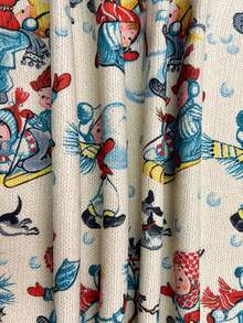 EMERY ROSE Women's Lightweight Christmas Snowball Fight Print Crew Neck Sweatshirt - Multicolor - View 4