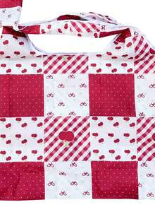 ROMWE Kawaii 时尚可爱樱桃图案拼布大容量可折叠手提包，带零钱包 - 彩色 - 查看 2