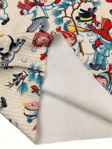 EMERY ROSE Women's Lightweight Christmas Snowball Fight Print Crew Neck Sweatshirt - Multicolor - View 3