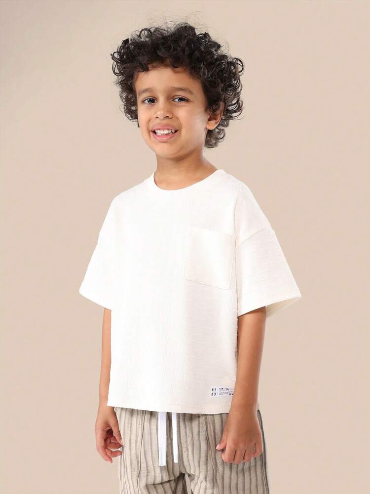 Oversized Waffle Textured T Shirt With Short Sleeves