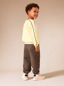 SUMWON Toddler Pullover Sweatshirt Set With Jogger Pants Los Angeles Athletic Club Graphics Vacation - Yellow - View 3