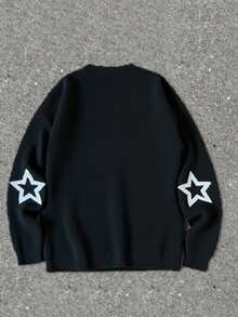 Manfinity Roghcode Men's Casual Star Pattern Long Sleeve Knitted Cardigan, Autumn/Winter - Multicolor - View 2