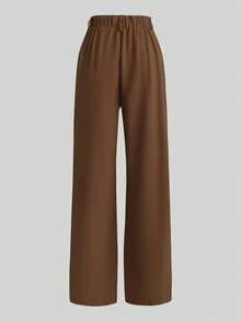 Franclia 2件套：收腰衬衫和阔腿裤，修身设计，翻领 - 彩色 - 查看 6