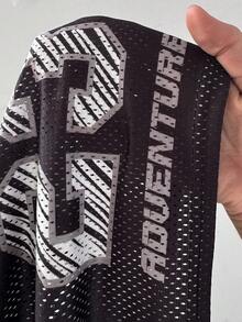 Coolane 女式新款 V 领休闲运动字母与图案拼接宽松大码长袖 T 恤，白色 - 白色 - 查看 6