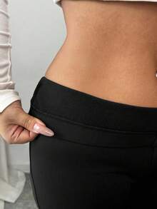 Elenzga Women's Elegant Milk Silk Thermal Lined Skinny Leggings, Fashion Autumn/Winter