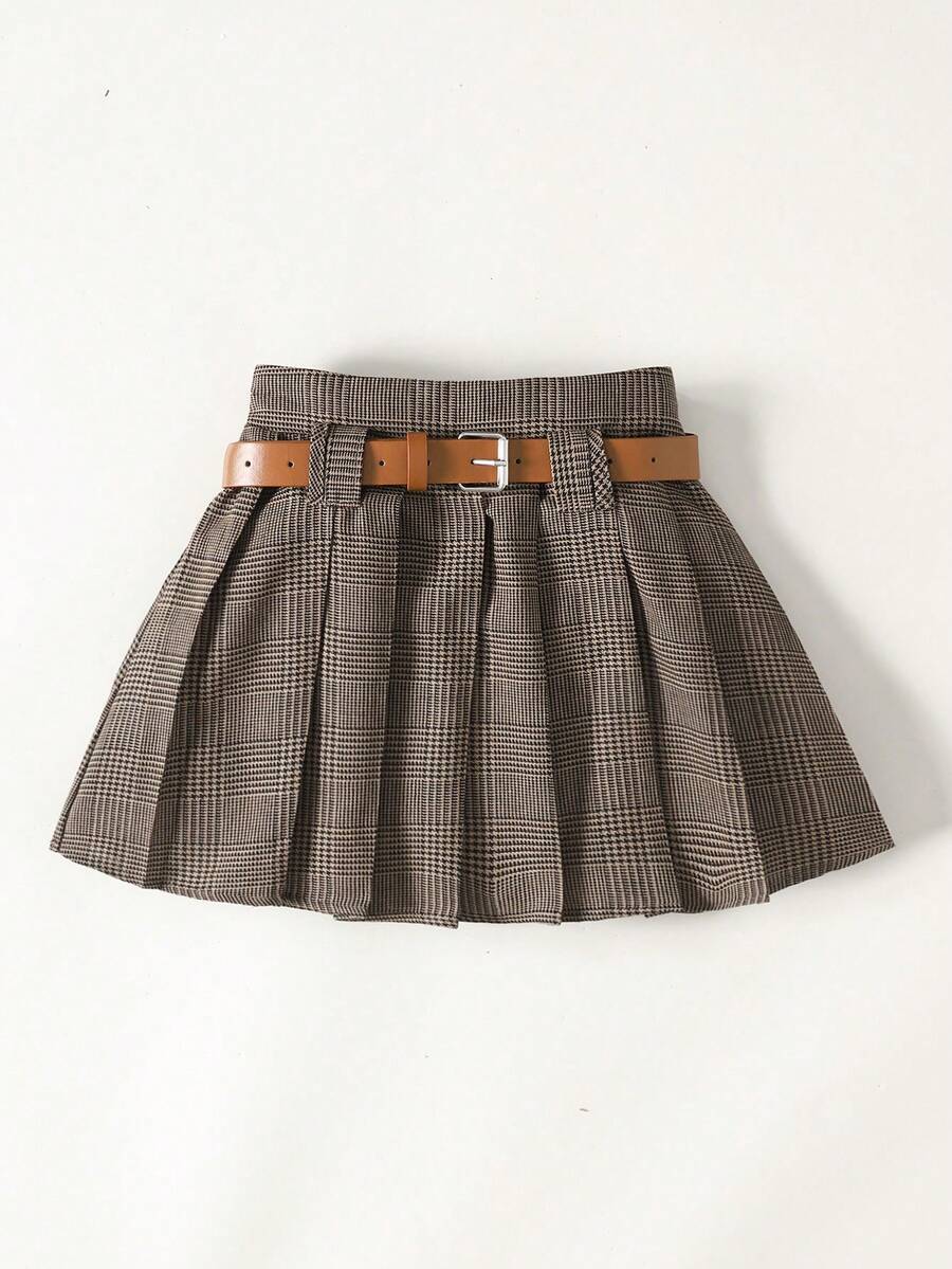 Maija Kids Maija Kids 少女格子布百褶裙（配腰带）