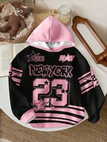 Slaydiva Number And Letter Graphic Drop Shoulder Sweatshirt - Multicolor - View 3