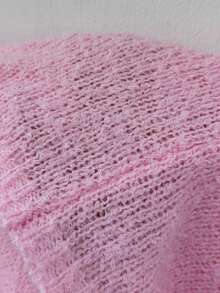 SHEIN Unity Women's Casual Versatile Bow Decor Front Cardigan Fall Winter For Women, Pink - Pink - View 3