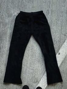 Women's Casual Star & Letter Print Pants - Black - View 2