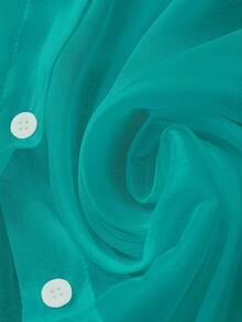 SHEIN Clasi Casual White Sheer Blouse With Bowknot