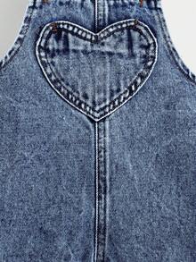 Cozy Pixies Ropa de otoño para bebés niñas - Peto vaquero con cuello cuadrado, lazo delantero y volantes, sin camiseta - Azul lavado oscuro - Ver 6