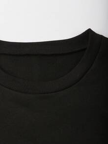 Franclia Vestito felpa da donna taglie forti, manica lunga, stile autunno/inverno, vestibilità morbida, elegante patchwork con volant sul fondo, collo tondo