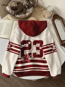 Slaydiva Ropa de otoño para mujer/Ropa de invierno para mujer/Ropa Y2K/Ropa urbana/Vuelta al colegio/Calle casual/Apta para hip hop/Sudadera casual de calle con estampado para mujer/Gráfico con letras de Nueva York - Multicolor - Ver 2