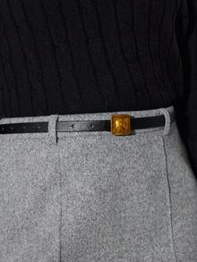 Modelyn 女士纯色高腰长款优雅半身裙 - 淺灰色 - 查看 5