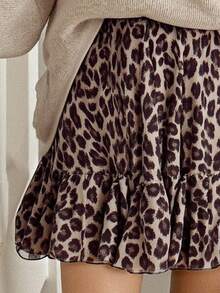 INAWLY 大码女式豹纹休闲裙，适合度假 - 彩色 - 查看 3