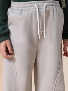 SUMWON Relaxed Fit Drawstring Sweatpants For Casual Everyday Comfort Wear Vacation - Grey - View 6