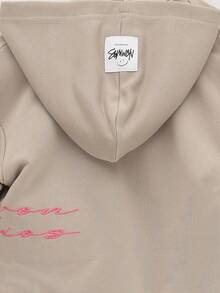 SUMWON Baby Mädchen beige Hoodie Sweatshirt Set mit Kalligraphie-Schrift Langarm Freizeitkleidung - Aprikosenfarben - Übersicht 7