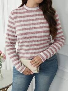 EMERY ROSE 4 件套大码女式罗纹高领修身休闲基本款 T 恤，秋冬 - 彩色 - 查看 6
