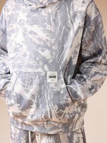 Conjunto de sudadera con capucha y pantalón de chándal de camuflaje para niños preadolescentes SUMWON, con capucha y bolsillo central, ideal para vacaciones - Gris - Ver 5