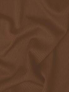 Manfinity Dauomo 男式纯色针织罗纹无袖休闲运动背心 - 棕色 - 查看 5