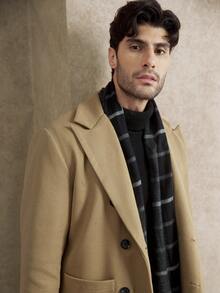 Core Aspect Men's Casual & Commuter Solid Color Lapel Collar Patchwork Pocket Double-Breasted Long Sleeve Overcoat, Autumn/Winter - Camel - View 5