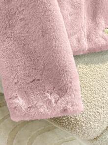 GlowEve Women's Elegant Daily Single-Breasted Lapel Faux Fur Jacket, Autumn - Pink - View 3