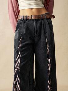 Bohemela Women's Casual Loose Knit Wide Leg Pants Boho - Black - View 5