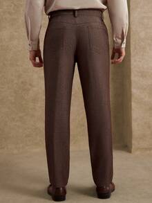 Core Aspect Pantalones rectos de negocios casuales de unicolor con bolsillo para hombres